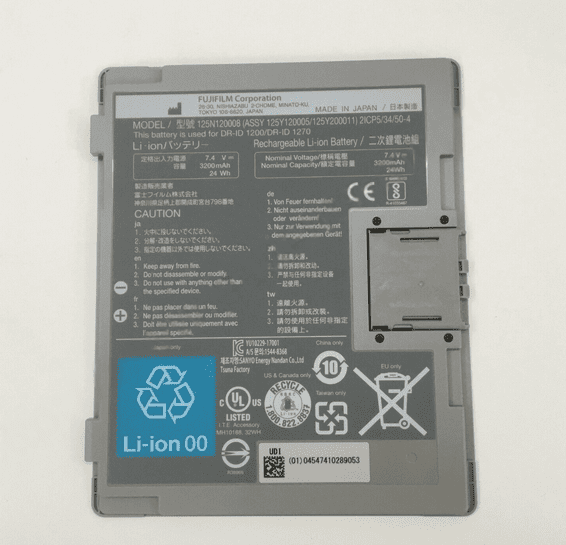 適用於富士 DR-ID 1200 DR-ID 1270 平板偵測器的 125N120008 電池 24Wh