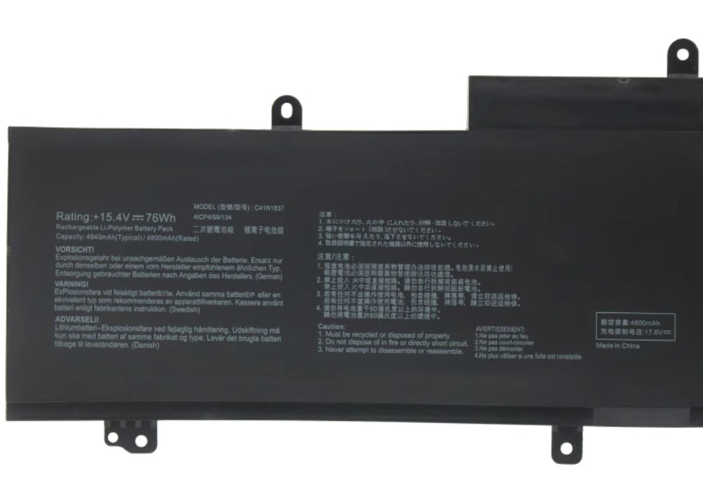 交換用 Asus C41N1837 ROG Zephyrus M GU502GU GU502GV-AZ048T バッテリー