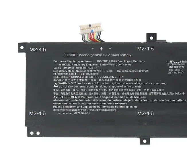 Replacement Hp FZ06XL TPN-DB0I M48025-005 M47636-2D1 83Wh Laptop Battery