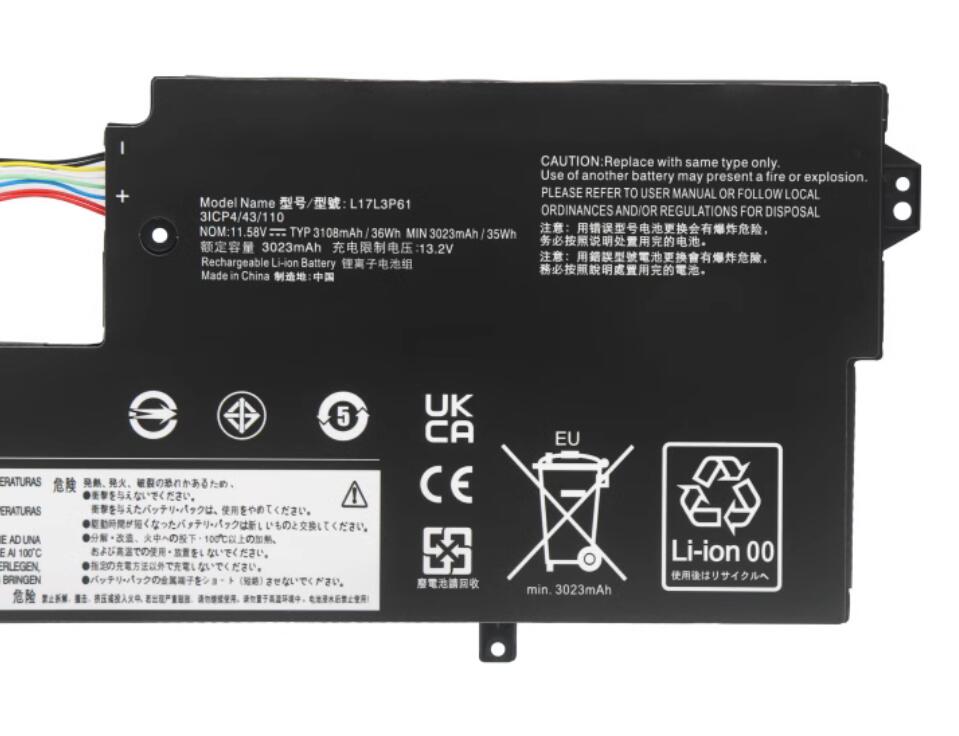 L17M3P61 Lenovo L17C3P61 L17L3P61 Yoga 720-12IKB 用交換バッテリー