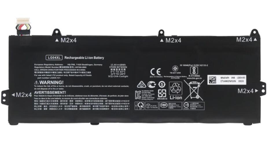 Hp LG04XL L32654-005 HSTNN-IB8S L32535-141 L32535-1C1 68Wh 15.4V バッテリー