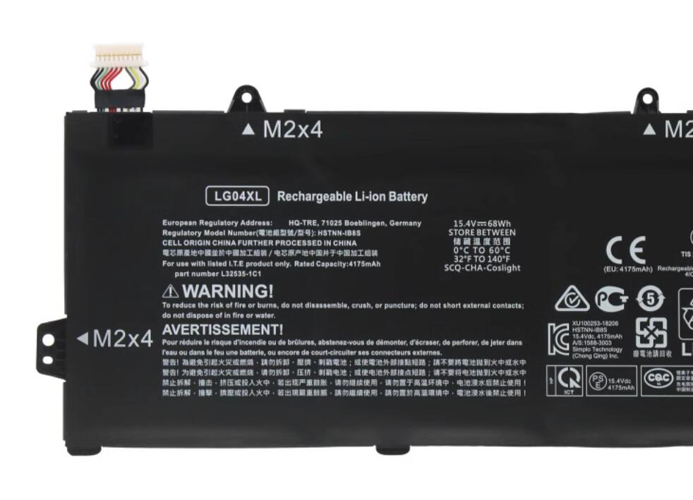 Hp LG04XL L32654-005 HSTNN-IB8S L32535-141 L32535-1C1 68Wh 15.4V バッテリー
