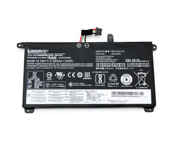 Replacement Lenovo 00UR890 00UR891 00UR892 SB10L84122 Battery