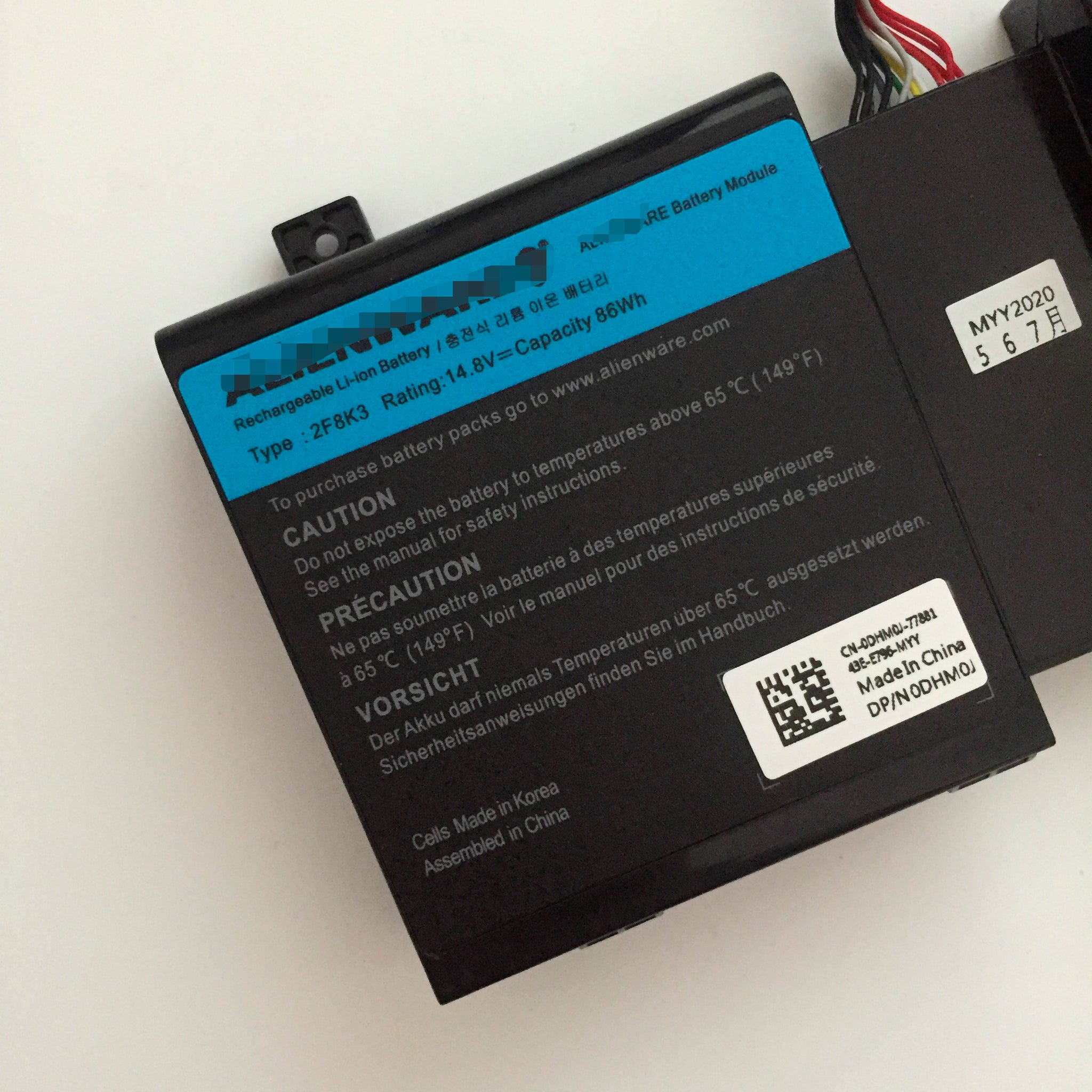 2F8K3 86Wh Replacement Battery For Dell Alienware 17 R5 18 R3 Alienware M17X R5