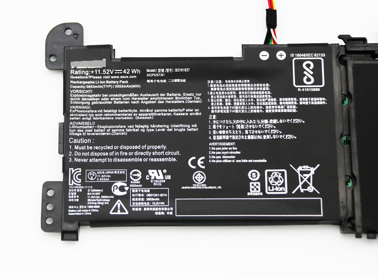 華碩 B31N1637 B31Bi2H B31Bi9H VivoBook 15 X510UA S510UF 筆記型電腦電池