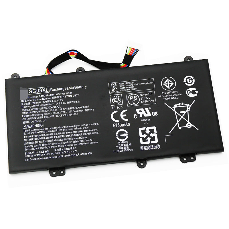 Hp SG03XL 849315-856 HSTNN-LB7E HSTNN-LB7F replacement laptop battery